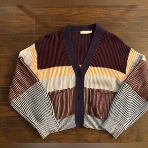 Jonathan Simkhai Safford Cotton and cashmere Cardigan Color block Stripe M